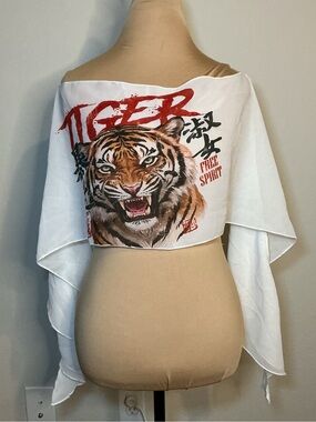 White Tiger Graphic poncho